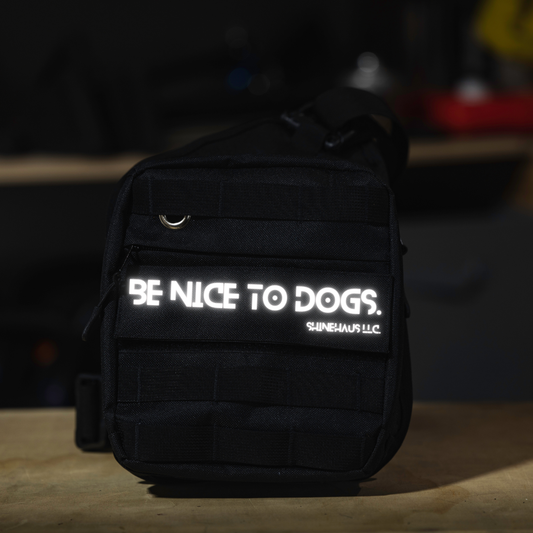 'Be Nice to Dogs' Velcro Patch- Block