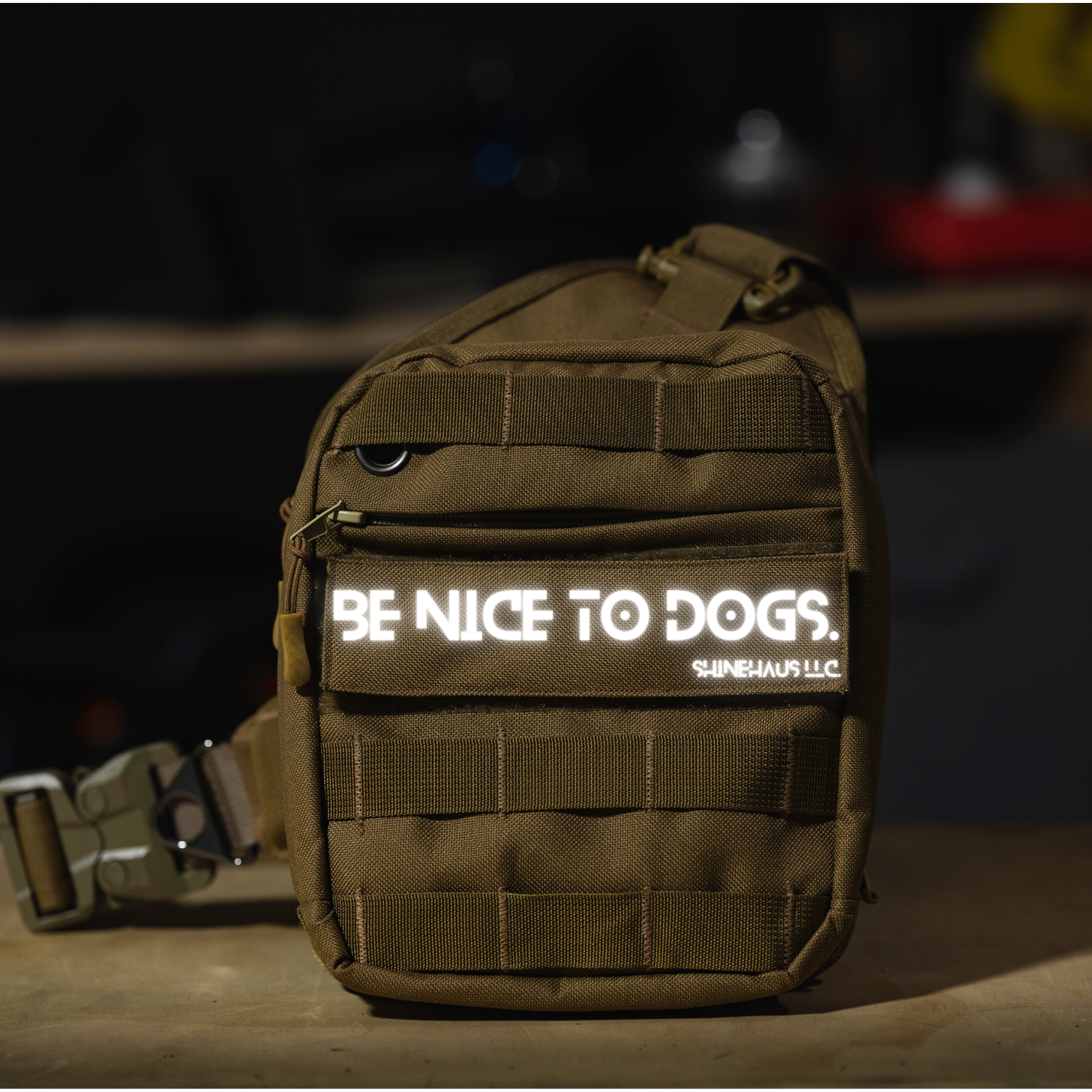 'Be Nice to Dogs' Velcro Patch- Block