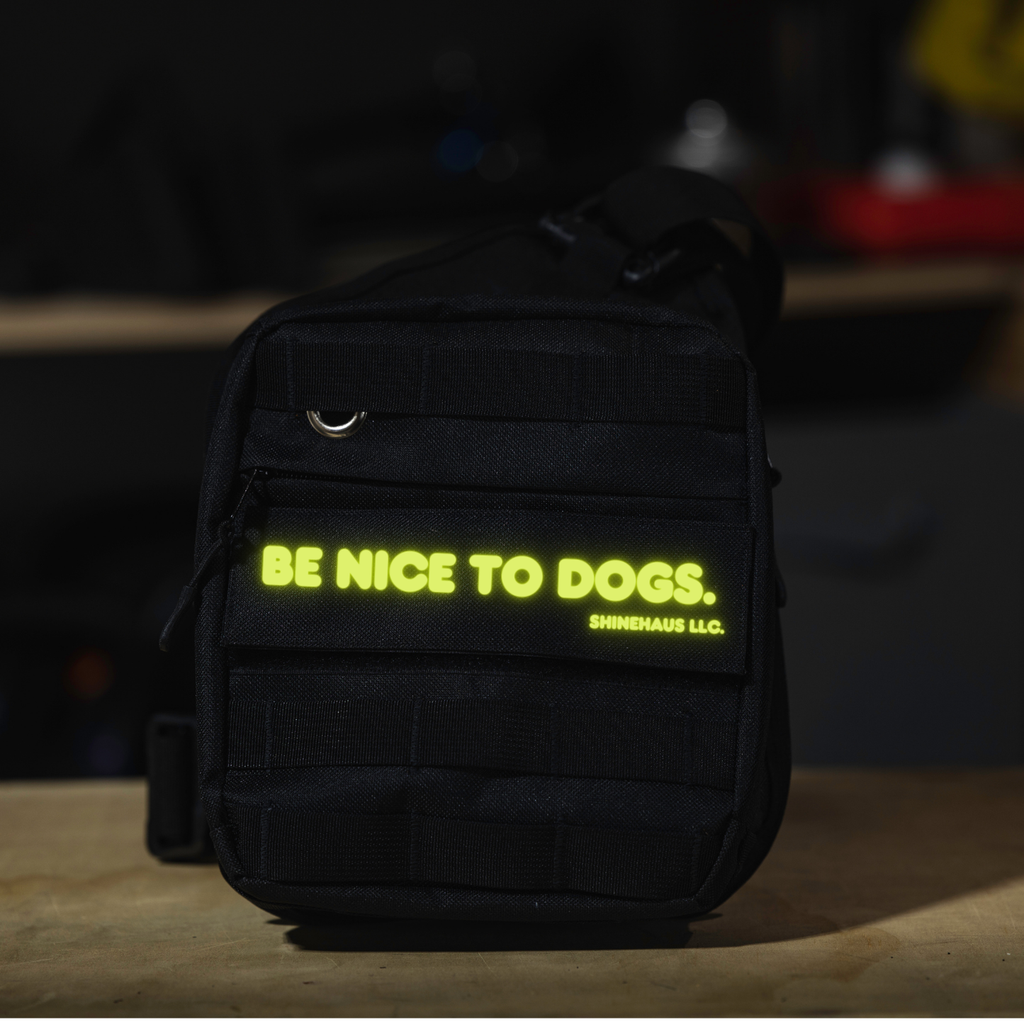 'Be Nice to Dogs' Velcro Patch- Block